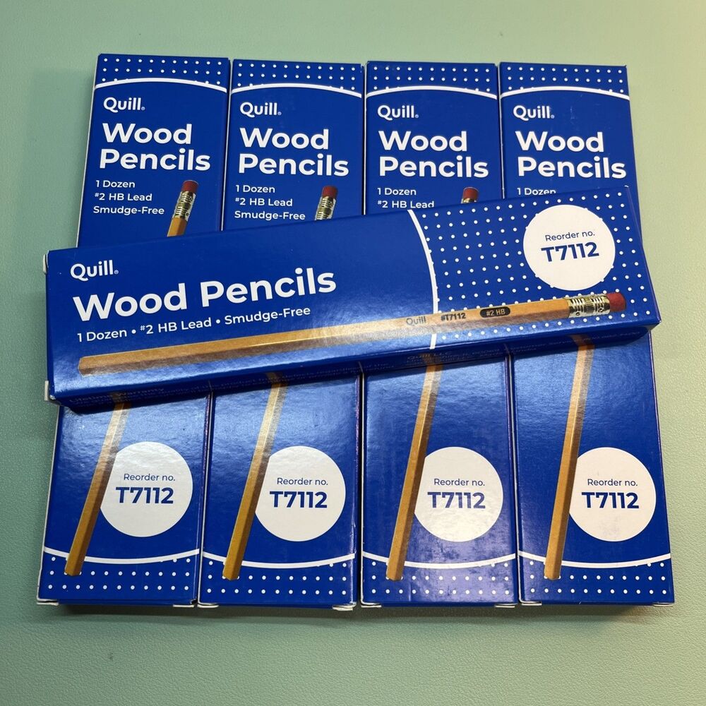 Quill Pencils T7112 Unsharpened Pencils Office Lot of 5 Boxes=60 Pencils NEW